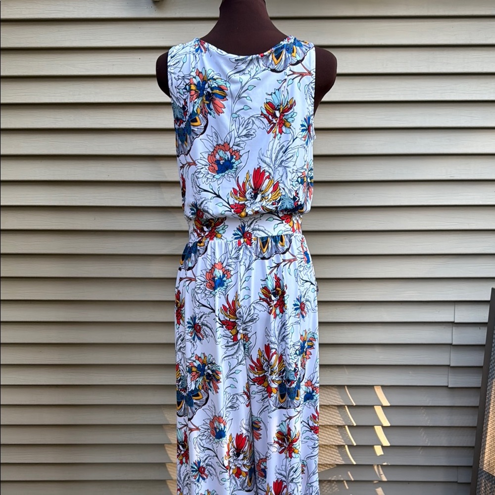 G by Giuliana Floral Sleeveless Wide Leg Jumpsuit Size Large Petite - Picture 9 of 14